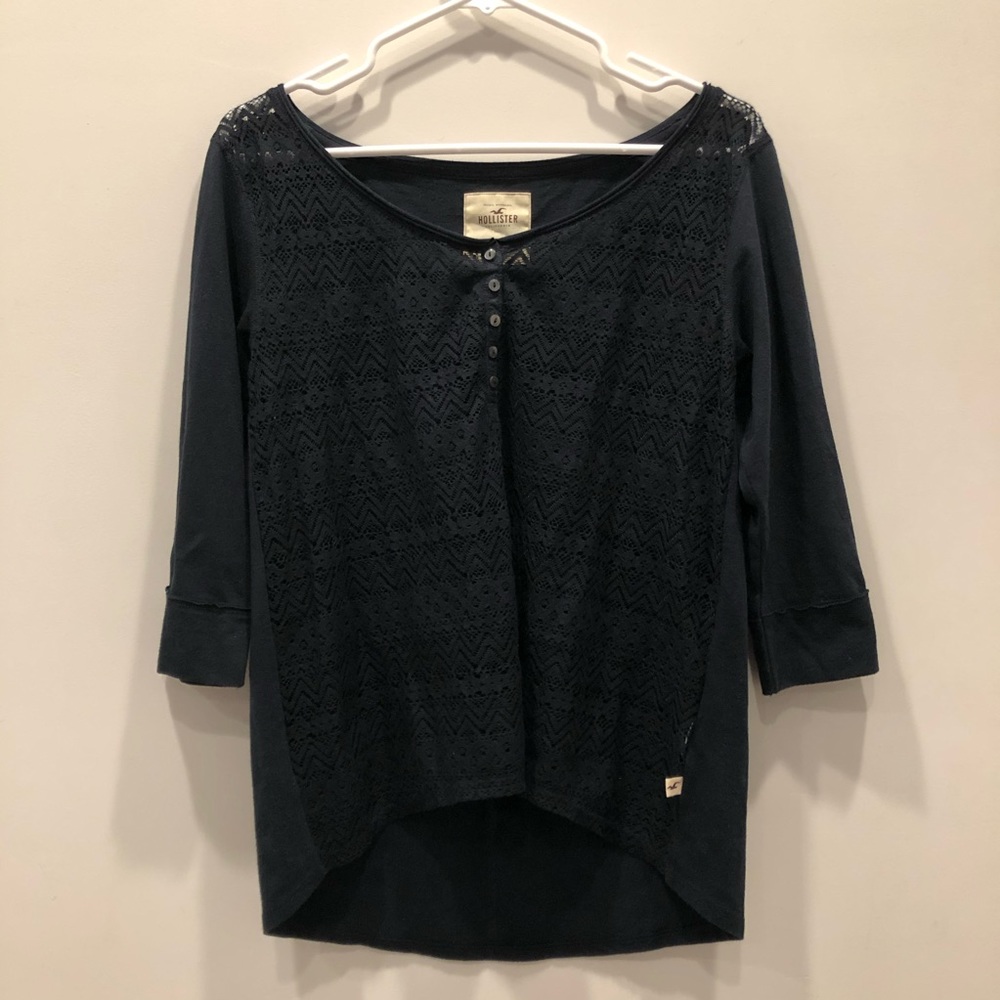 Long Black/Navy Hollister Shirt